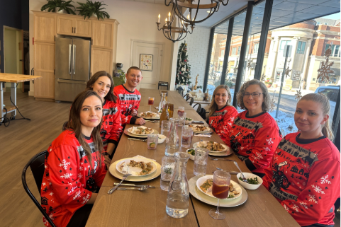 Swab Team eating their meal