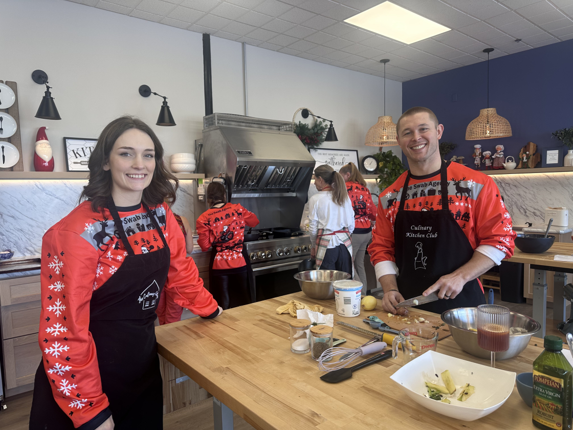 Emily & Matt cooking