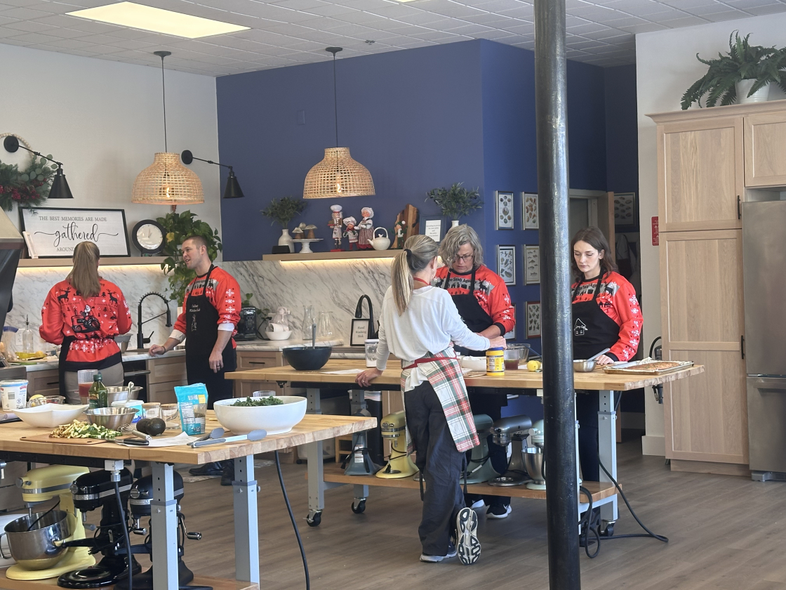 Team cooking in the kitchen